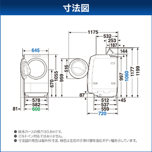 東芝 【左開き】ドラム式洗濯乾燥機 ZABOON ボルドーブラウン TW-127XP5L(T)-イメージ20