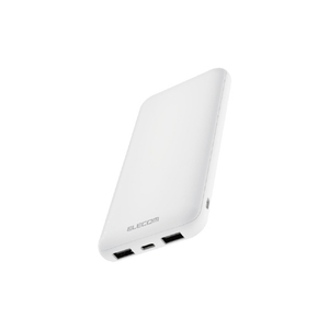 エレコム 薄型モバイルバッテリー(10000mAh/15W) ホワイト DE-SP01-10000WH-イメージ1