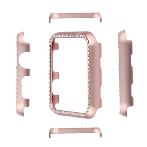 GAACAL Apple Watch Series 7-8 [45mm]用メタリック スワロフスキーフレーム ピンク W00290P6-イメージ1
