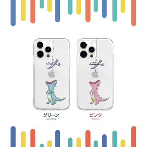 AKAN iPhone 15 Pro用ソフトクリアケース はらぺこザウルス グリーン AK25647I15PR-イメージ5