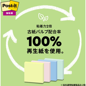 3M ポスト・イット ふせん 強粘着 再生紙 75x25mm ポジティブリィピンク 90枚×2冊 FCK293B-500SS-PPK-イメージ6