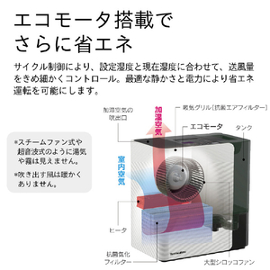 ダイニチ 1200ml/h 7．0Lタンク ハイブリッド式加湿器 スノーホワイト HD-LX1226-W-イメージ7
