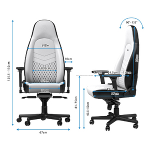 noblechairs ゲーミングチェア ICON(アイコン) プレミアムホワイト NBL-ICN-PU-WBK-SGL-ED-イメージ9