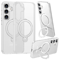 ラスタバナナ Galaxy S25用ZEROSAFE SHAFT ワイヤレス充電対応 360°回転スタンドケース フロストホワイト 8747GS25ZSFSWH
