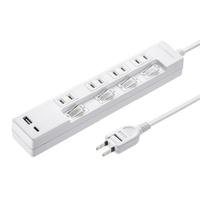 サンワサプライ USB充電機能付きタップ Type-C搭載(2P・4個口・2m) TAP-B102UC-2W