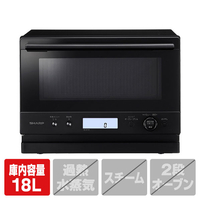 SHARP オーブンレンジ 18L ワイドフラットタイプ PLAINLY ブラック RE-WF187-B