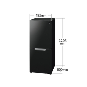 SHARP 【右開き】152L 冷蔵庫 つけかえどっちもドア ピュアブラック SJ-GD15R-B-イメージ2