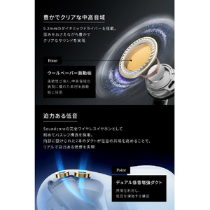 Anker 完全ワイヤレスイヤホン Soundcore Liberty 5 ミッドナイトブラック A3957N11-イメージ5