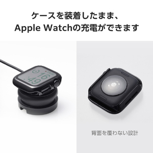 エレコム Apple Watch SE (第2世代)/SE/Series 6/5/4(40mm)用フルカバーケース プレミアムガラス/高透明/メタリック ブラック AW-23EFCGPBK-イメージ7