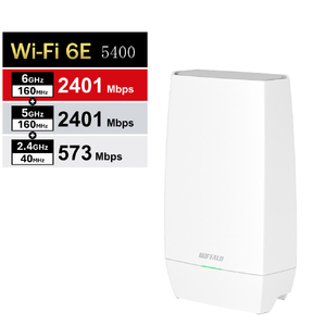 バッファロー AirStation Wi-Fi 6E 対応トライバンドルーター ホワイト WNR-5400XE6P-イメージ1