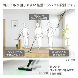 日立 コードレススティッククリーナー パワーブラシ ラクかるスティック ベージュ PV-BL3P C-イメージ3