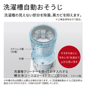 日立 全自動洗濯機 ビートウォッシュ ホワイト BW-X100P W-イメージ8