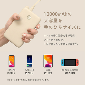 MOTTERU 準固体モバイルバッテリー 10000mAh e angle select アーモンドミルク EAN-MBSS10001-AM-イメージ9