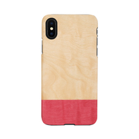 Man & Wood iPhone XS/X用天然木ケース Miss match I13865I58