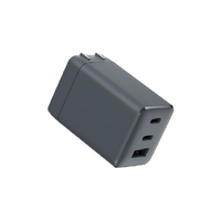 MOTTERU USB充電器 PD67W USB-Cx2-Ax1 スモーキーブラック MOT-ACPD67C2U1-BK