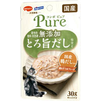 日本ペットフード ンボ ピュア キャット パウチ 鶏&かつお・国産昆布だし入り 30g ﾋﾟﾕｱｷﾔﾂﾄﾊﾟｳﾁﾄﾘ&ｶﾂｵﾄﾘ30G
