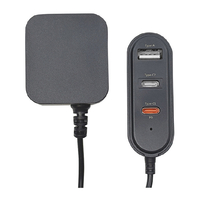 ラスタバナナ PD20W対応 TYPE-C×2ポート/USB1ポート AC充電器 1．2M延長 チャコールグレー R12AC2CA20W01CGRY