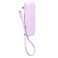 MOTTERU ACモバイルバッテリー 5000mAh ペールアイリス MOT-MBAC5001-PU