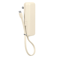 MOTTERU ACモバイルバッテリー 5000mAh アーモンドミルク MOT-MBAC5001-AM