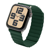 ラスタバナナ Apple Watch 4-10/SE1-2 38/40/41/42(10のみ)mm用マグネットシリコンバンド グリーン RBLAWM4007GR