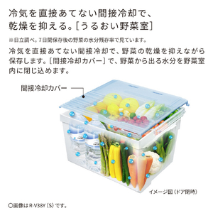 日立 【右開き】375L 3ドア冷蔵庫 グラファイトシルバー RV38YS-イメージ7