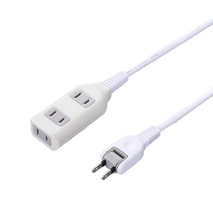 ヤザワ 裏面フックマグネット付タップ3個口1m白 ホワイト H4HJS301WH-イメージ1