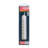 エルパ 耐雷スイッチ付きタップ 6個口5m e angle select ホワイト WLK-R65SWE5