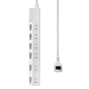 エルパ 耐雷スイッチ付きタップ 6個口5m e angle select ホワイト WLK-R65SWE5-イメージ3