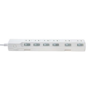 エルパ 耐雷スイッチ付きタップ 6個口5m e angle select ホワイト WLK-R65SWE5-イメージ4