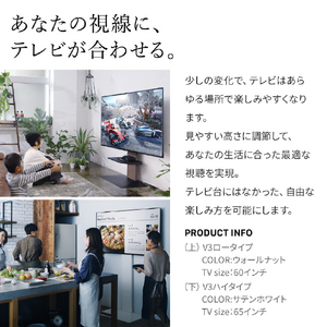 ナカムラ ～60V型対応 WALLテレビスタンドV2 ロータイプ EQUALS・WALLシリーズ サテンブラック WLTVA5119-イメージ5