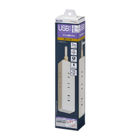 エルパ USBタップ 雷ガード 6個口2m Type-C2ポート PD20W e angle select ホワイト WL-6322SUCWE5