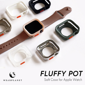 WEARPLANET Apple Watch 41/40mm用FLUFFY POT ソフトケース マット ブラック WP26950-イメージ4