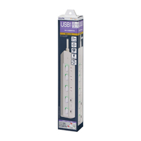 エルパ USBスイッチ付きタップ 雷ガード 3個口2m Type-C2ポート PD20W e angle select ホワイト WBL-32SUC2PDWE5