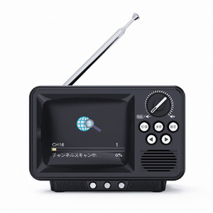 WINTECH 2．8インチ液晶付きポータブルワンセグテレビ ブラック TVR-RT1 K-イメージ1