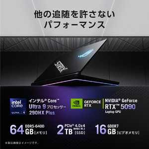ASUS ノートパソコン ROG Strix SCAR 18 (G835LXG) オフブラック G835LXG-U9R5090R642T-イメージ4