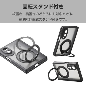 エレコム Galaxy Z Fold8用ハイブリッドケース 極限 MAGKEEP スタンドマット ブラック PM-G268MGSTKCBK-イメージ4