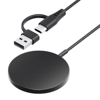 PGA マグネット式 ワイヤレス充電器 USB Type-A&C [1．2m] ブラック PG-MG12CA01BK