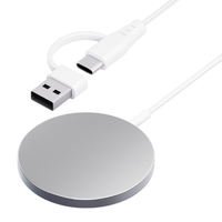 PGA マグネット式 ワイヤレス充電器 USB Type-A&C [1．2m] ホワイト PG-MG12CA02WH